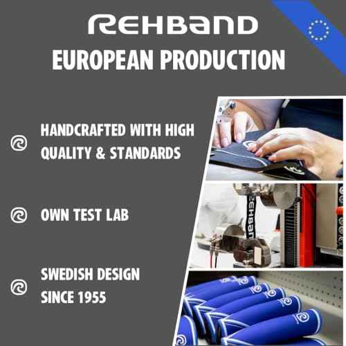Rehband Rx Knee Sleeve Power Max, 1 piece, knee support 7mm neoprene, strongman, heavy lifting, longest knee sleeve, Colour:Black, Size:M
