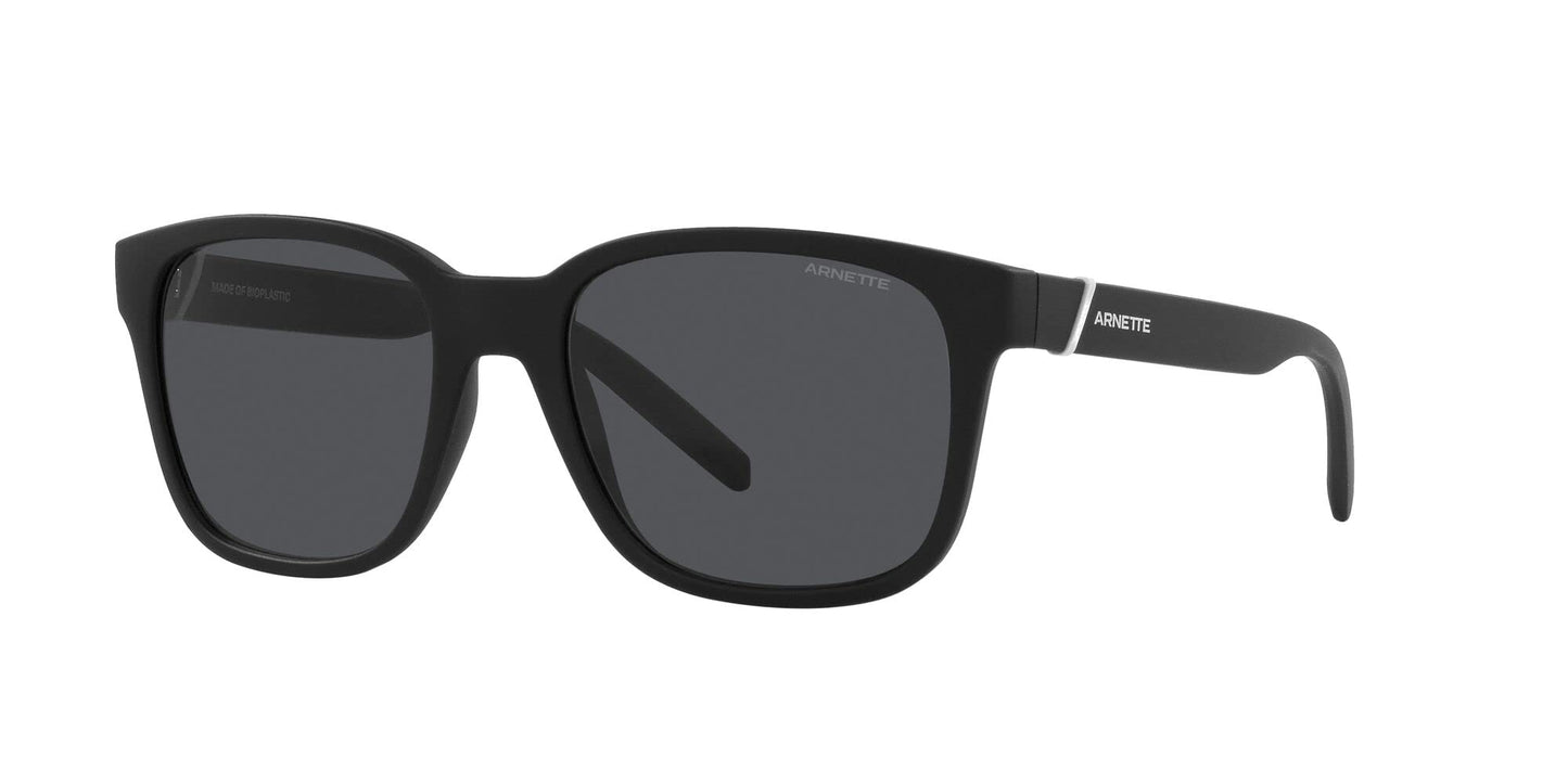 ARNETTE Man Sunglasses Matte Black Frame, Dark Grey Lenses, 55MM