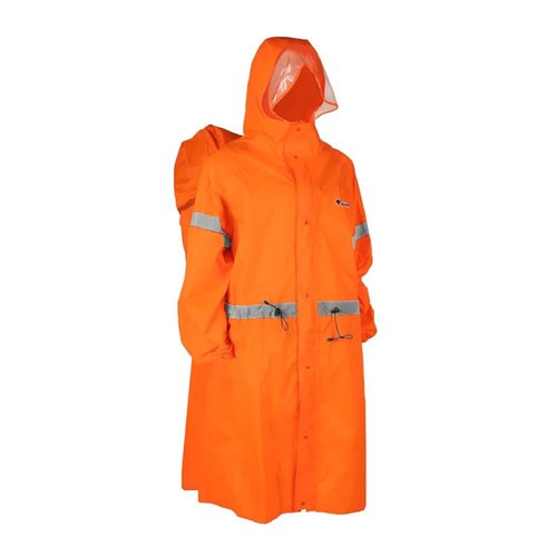 BlueField Unisex Reflective Outdoor Backpack Raincoat Rain Cover One-Piece Rain Poncho Cape Jacket for Hiking Camping Cycling (Orange, XL)