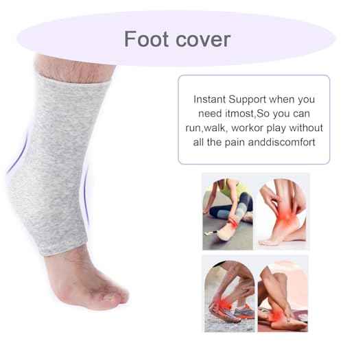 MVVM 2 Pairs of One Compress Bamboo Foot Sleeves,Keep Warm Bamboo Ankle Socks Foot Sleeves, Suitable for Cold Protection Against Swelling and Sprains (Gray,One Size Fits All)