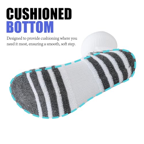 JOYN?E 8 Pairs Mens Crew Athletic Work Long Socks Calf Cushioned Socks for Sports Running Workout Gym