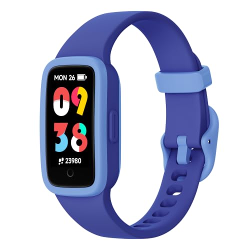 BIGGERFIVE Vigor 3 Kids Fitness Tracker with AMOLED Screen, Blue, Age 5-15
