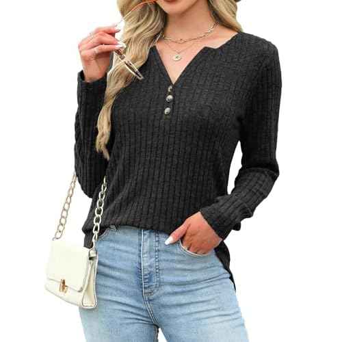 JomeDesign Womens Sweaters Long Sleeve Dressy Casual Tops Fall Outfits Fashion Clothes 2025 S-2XL