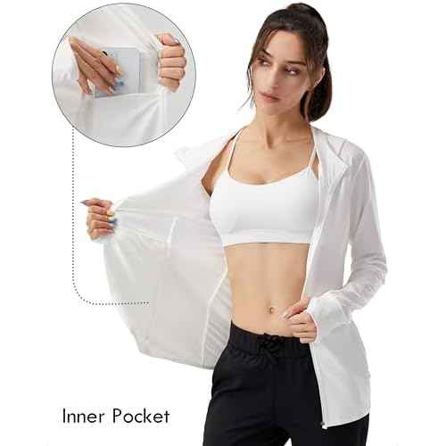 Soothfeel Women's UPF 50+ Sun Protection Hoodie Jacket Lightweight Long Sleeve Sun Shirt for Women with Pocket Hiking Outdoor