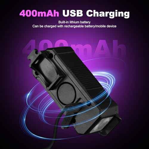 Qisan 80 Lumens Front Rechargeable Bike Lights for Night Riding 3 Modes USB-C Waterproof Led Light for Bicycle | Safety Cycling Accessories for Road, Mountain & Cycling | Mini Bike Headlight