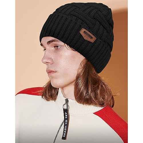 Loritta Winter Hat Warm Knitted Thick Baggy Slouchy Beanie Skull Cap for Men