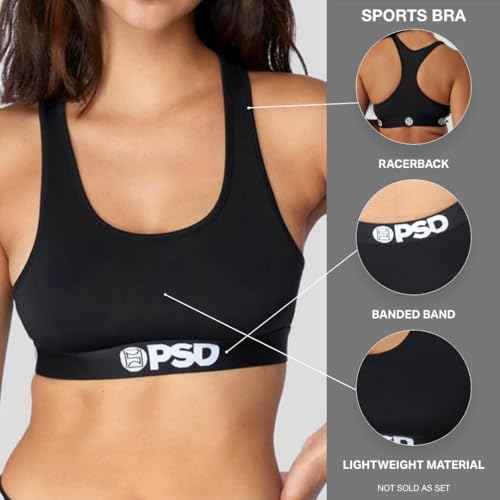 PSD Women's Holiday Mood 3-Pack Racerback Sports Bra for Women, Comfortable Exercise Bras for Women for Yoga and Gym Workouts
