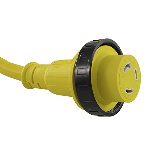 Marine Shore Power Cordset 30Amp Yellow 12 Feet - Conntek 17105-012RE