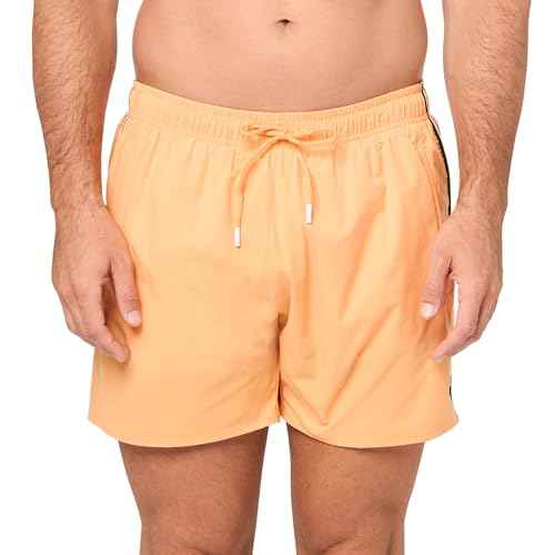 BOSS Men's Standard Solid Swim Trunk with Iconic Side Stripe