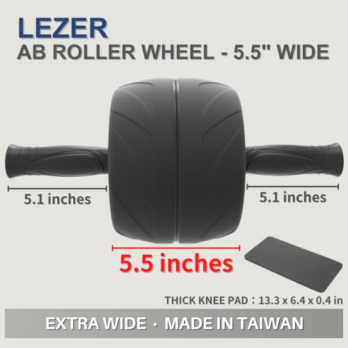 Ab Wheel Exercise Wheel with Extra-Wide 5.5-Inch Rubber Tread for Core Training