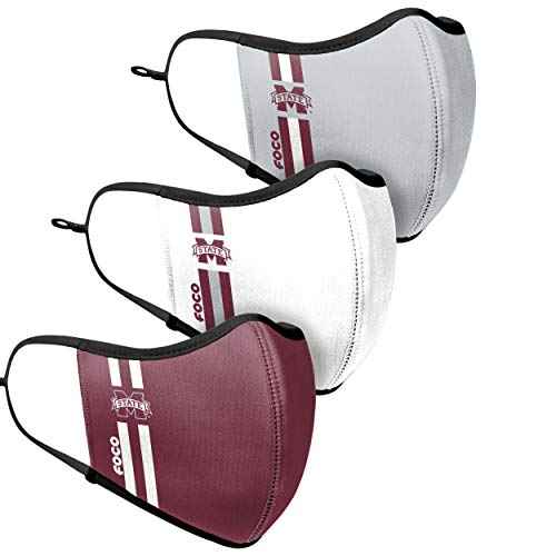 FOCO NCAA unisex-adult Ncaa Team Logo Sport Reusable Washable Fashion Face Cover Mask 3-pack