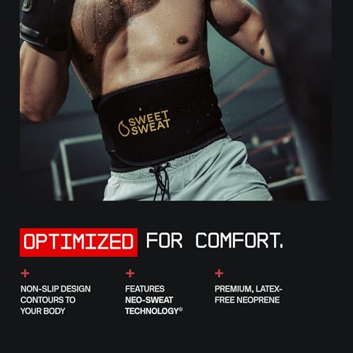 Sports Research Sweet Sweat Waist Trimmer Belt - Black/White, Medium, 1 Pack