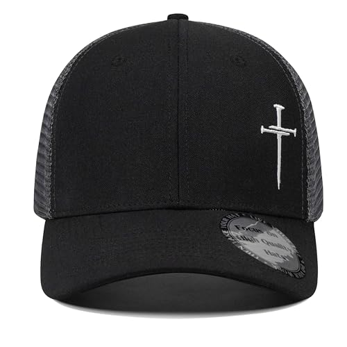 Christian Hats for Men Women,Jesus 3 Nail Cross Hat Christian Religious Gifts for Birthday/Christmas