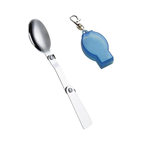 Portable Travel Camping Spoon Long Handle Folding Spoon Thermos Foldable Spoons with Case Keychain Collapsible Hiking Picnic Outdoor Spoons with Storage Box Retractable Fold Tea Coffee Soup Utensil