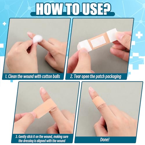 3000 Pcs Waterproof Adhesive Bandages 3/4" x 3" Bulk First Aid Supplies