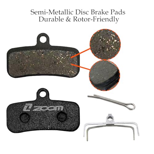 Black 4-Pair Semi-Metallic Brake Pads for Zoom HB-876 / HB-876E & Shimano
