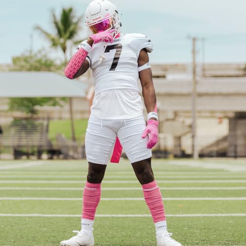 Men's Long Football Sock Sleeves - Moisture-Wicking, White / Adult L/XL