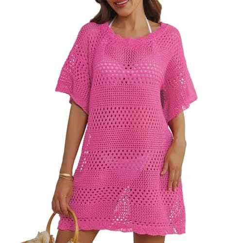 Women Swimsuit Coverup Crochet Bathing Suit Beach Cover Ups Summer Knit Bikini Beachwear Pullover 2025 Swimwear Dress