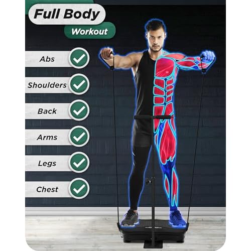 Lunix LX18 Vibration Plate Exercise Machine with Handles & Magnetic Acupoints, Power Platform for Lymphatic Drainage, Full Body Workout Home Fitness Equipment with Phone Holder