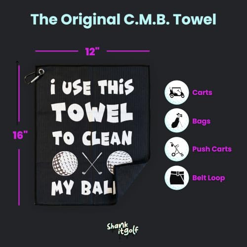 Magnetic Golf Towel with Waffle Weave Microfiber - Clean My Balls Variation