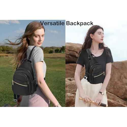 Crossbody Sling Bag Mini Backpack for Women Convertible, Small Crossbody Bags for Travel Hiking Daypack