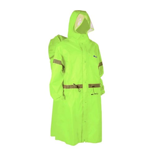 BlueField Unisex Reflective Outdoor Backpack Raincoat Rain Cover One-Piece Rain Poncho Cape Jacket for Hiking Camping Cycling (Green, M)