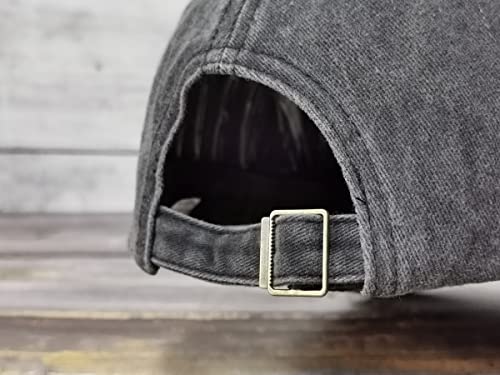 Gone Fishing Dad Hat - Embroidered Fisherman Gift - Washed Black