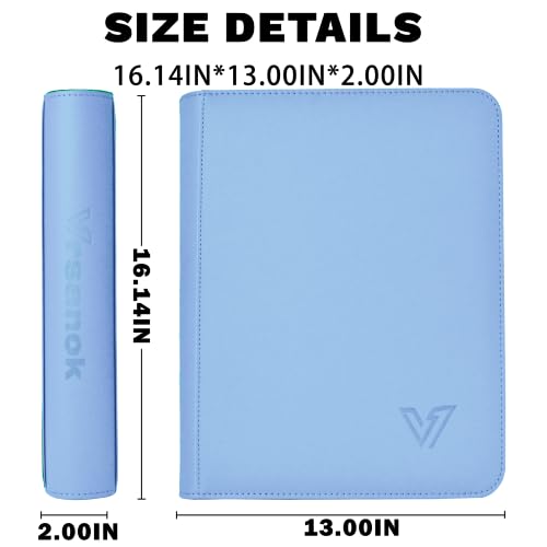 Sky Blue 9-Pocket Top Loader Binder Holds 324 Trading Cards, Durable Archival Safe