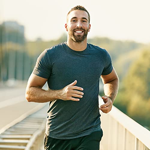 MLYENX 7 Pack Men's Workout T-Shirts - Quick Dry Athletic Gym Tees, X-Large, Black & Grey