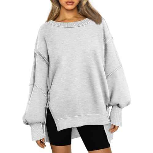 Trendy Queen Womens Oversized Sweatshirts Hoodies Crewneck Shirts Fall Outfits Teen Girls Y2k Winter Clothes