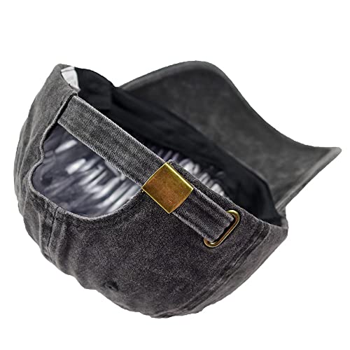 Dogfather Hat - Embroidered Black Distressed Cotton Adjustable Baseball Cap for Men Dad - One Size