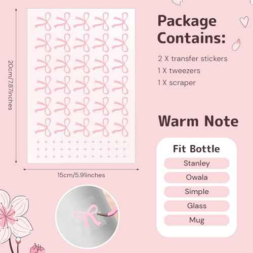2 Pcs UV DTF Tumbler Wraps Transfer Stickers Tumbler Decals with Tweezers and Scraper Vinyl Stickers