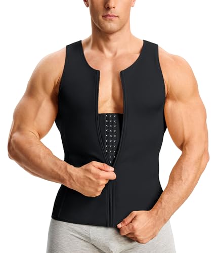 Men's Black Large Compression Shirt Body Shaper Tank Top - Shapewear for Men
