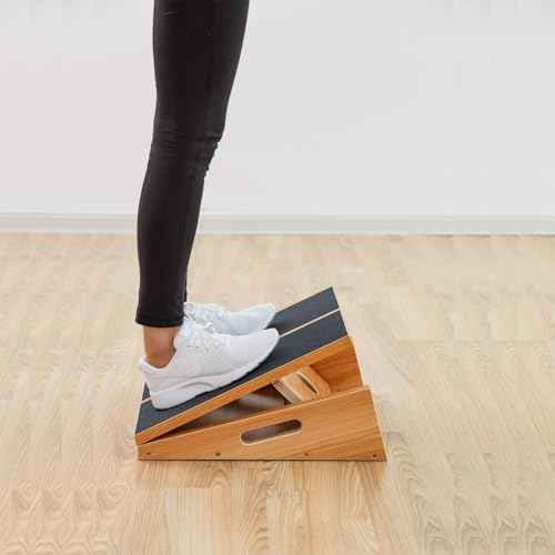 StrongTek Professional Wooden Slant Board, Adjustable Incline Board, and Calf Stretcher, Stretch Board - Extra Side-Handle Design for Portability, Full-Coverage