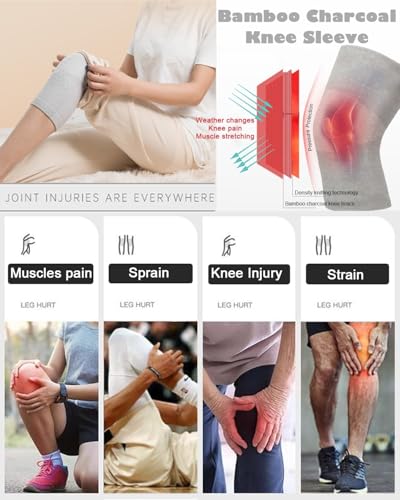 XL Bamboo Knee Compression Sleeve for Arthritis & Pain Relief