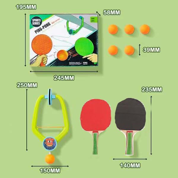 Door Pong Game Set - Wooden Racket, Hanging Table Tennis Trainer, Portable Indoor Exercise