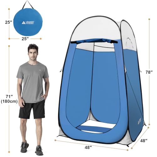 Leader Accessories Blue Pop Up Shower Tent 4x4ft Privacy Camping Shelter