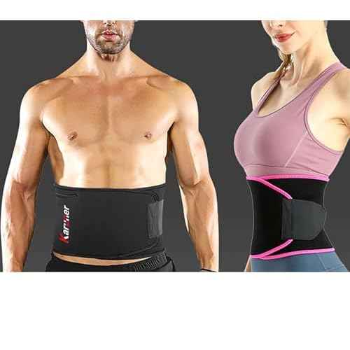 YIKANGHENG Elastic OK Cloth Black and Pink Waist Support Belt with Pocket for Yoga, Running and Sports