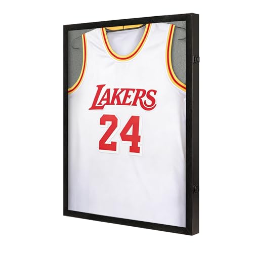 Jersey Frame Display Case - Black Linen Shadow Box for All Sports Jerseys - Standard Pack