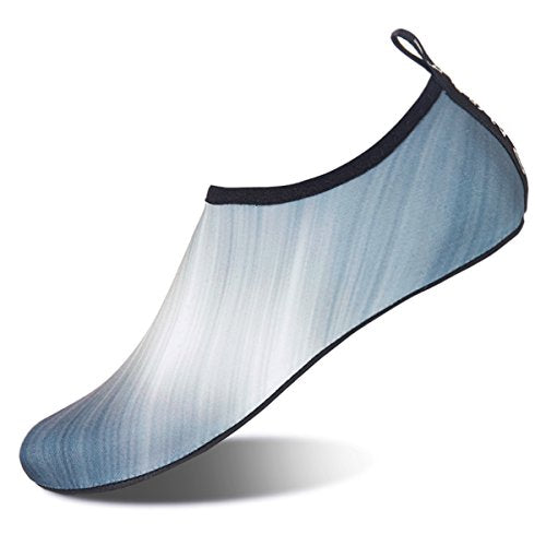 Water Shoes for Women Men Kids Barefoot Quick-Dry Aqua Socks - Gradient Gray, 7-8 Women / 6-7 Men