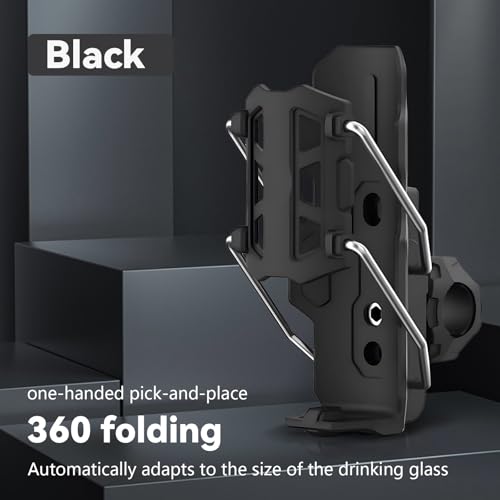 Adaptive Cycling Bottle Holder Motorcycle Water Bottle Holder Bicycle Cup Hold-er for Diameter 2'' - 3'' Cup(Black)