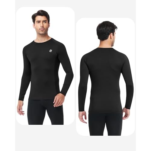 Runhit Compression Shirts for Men Long Sleeve Cool Dry Workout Undershirts Athletic Running Base Layer Top for Sports Gym