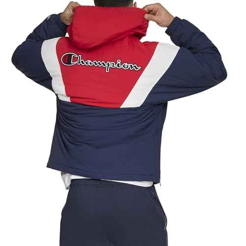 Champion mens Color Block Lined Windbreaker With Hood