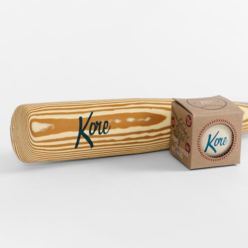 Kore Foam Baseball + Baseball Bat Set for Indoor Outdoor Play – Plain Variation