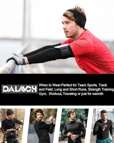 Men's Compression Shirts Long Sleeve Athletic Workout Tops Medium Black - 1/5 Pack