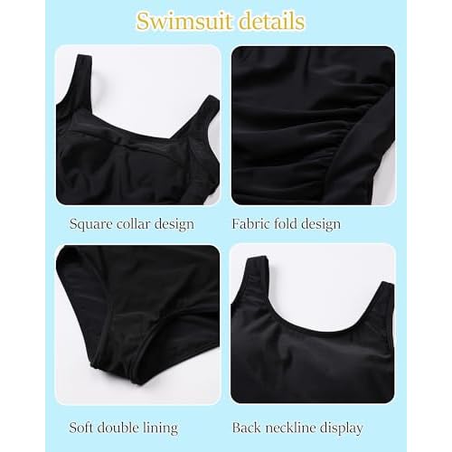Girls One Piece Swimsuit Ruffled Teen Girl Swimsuit Size 6-16Y Wide Straps Girls' Swimwear for Bathing Suits Yizuoding003