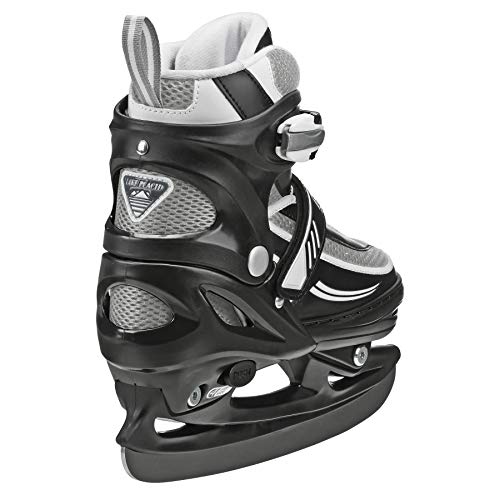 Adjustable Youth Ice Skates for Kids - Lake Placid Summit, Black/White, Large (5-8)