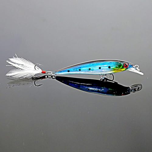10pcs Minnow Fishing Lures Kit - Hard Baits with Treble Hooks, Bright Colors