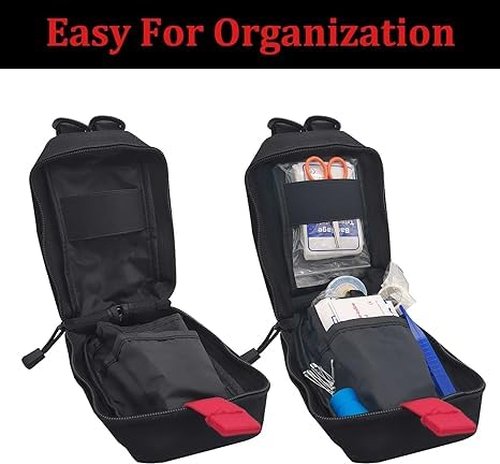GINZER First Aid Bag EMT Pouch Molle IFAK, Small Empty Tactical Trauma Kit, Medical EDC Emergency Survival Pouch for Outdoor Travel Camping Hiking Trekking, Climbing Hunting