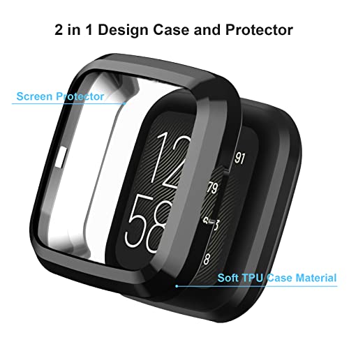 12 Pack Fitbit Versa 2 Screen Protector Case with Soft TPU Cover - Precise Fit